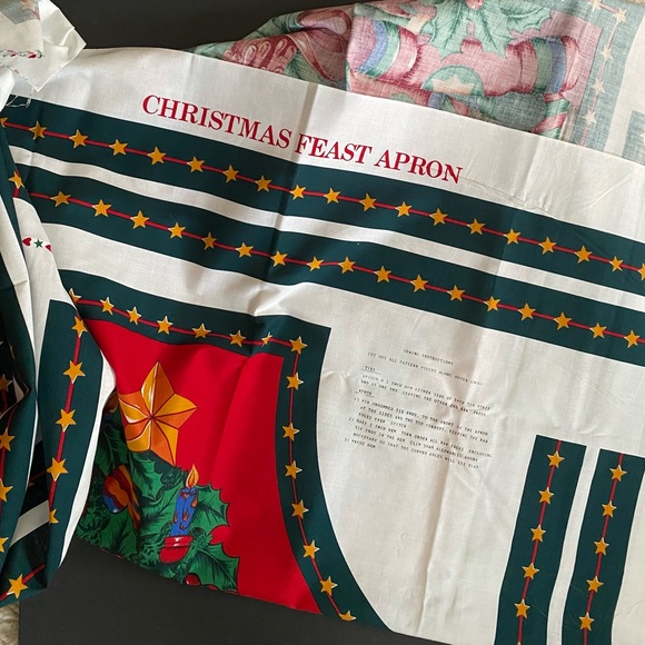 Cut N Sew Christmas Apron Christmas Feast By David Textiles English Collection - Picture 5 of 6